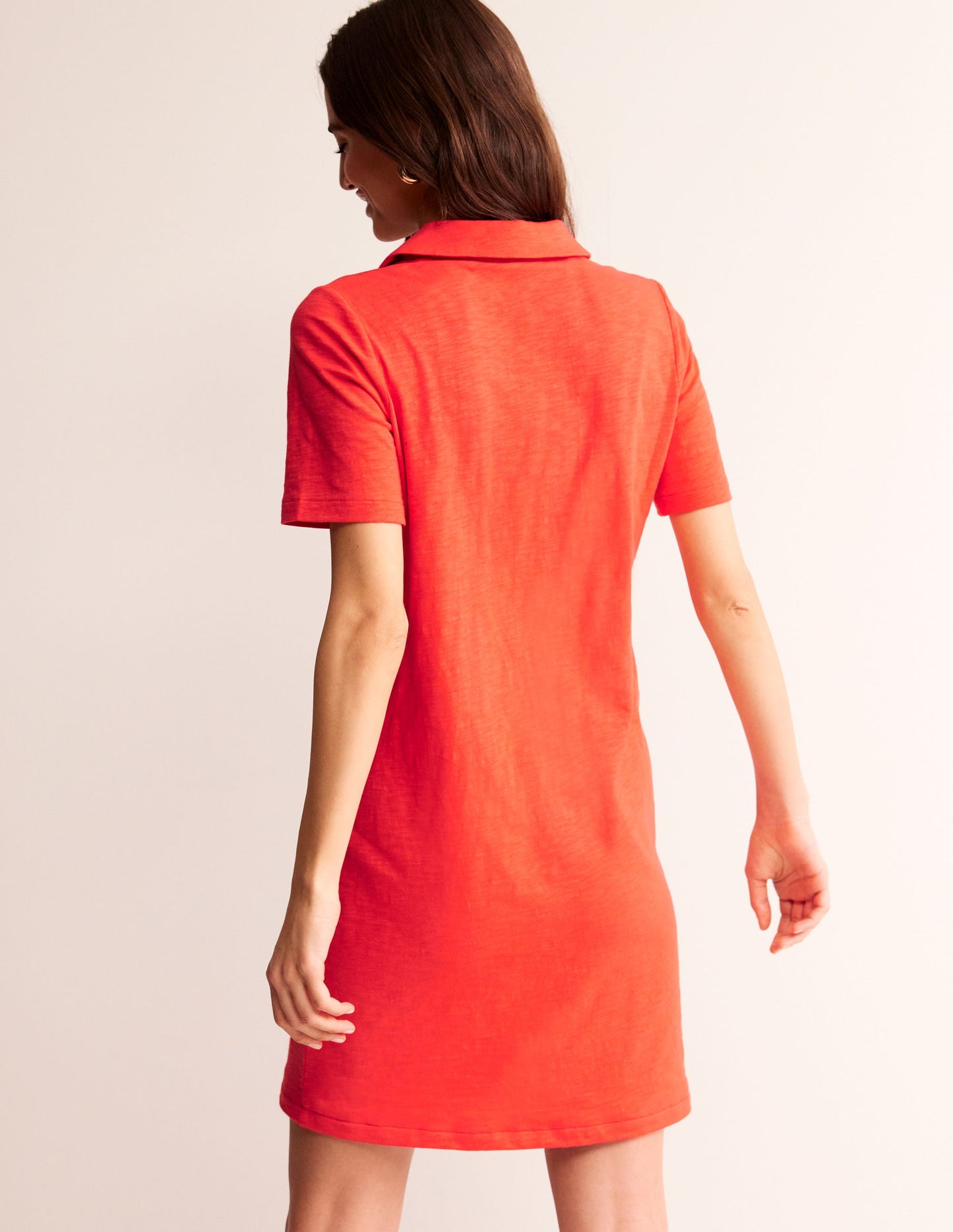 Ingrid Polo Cotton Dress-Poppy Red