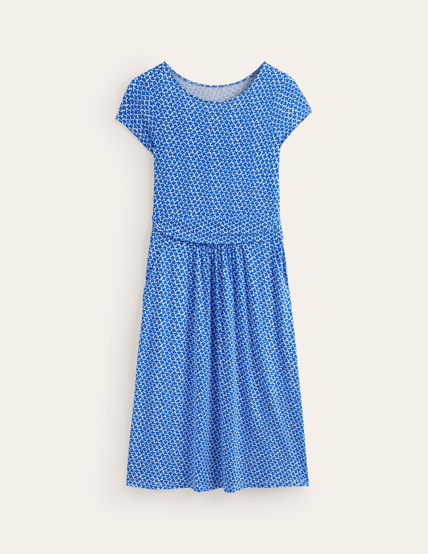 Amelie Jersey Dress-Brilliant Blue, Daisy Bud