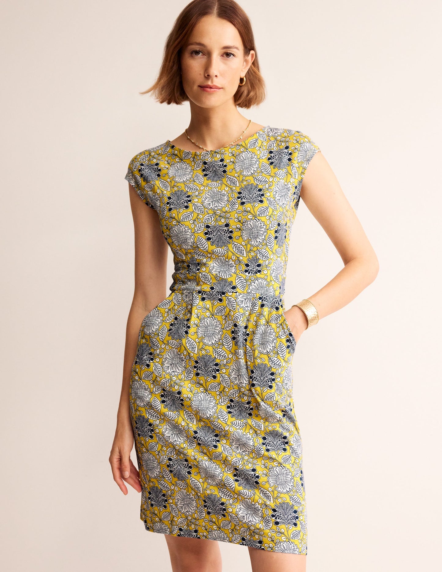 Florrie Jersey Dress-Passion Fruit, Gardenia Swirl