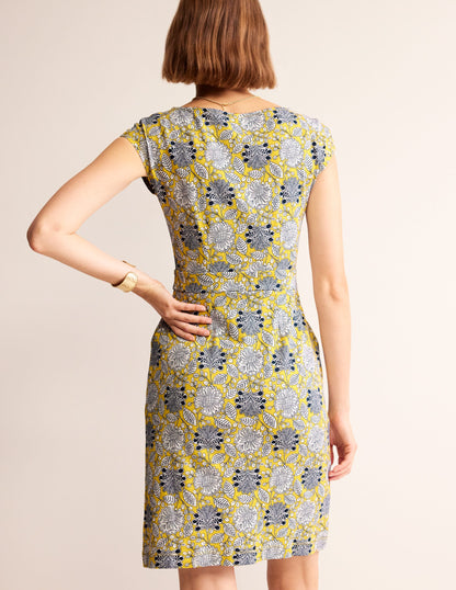 Florrie Jersey Dress-Passion Fruit, Gardenia Swirl