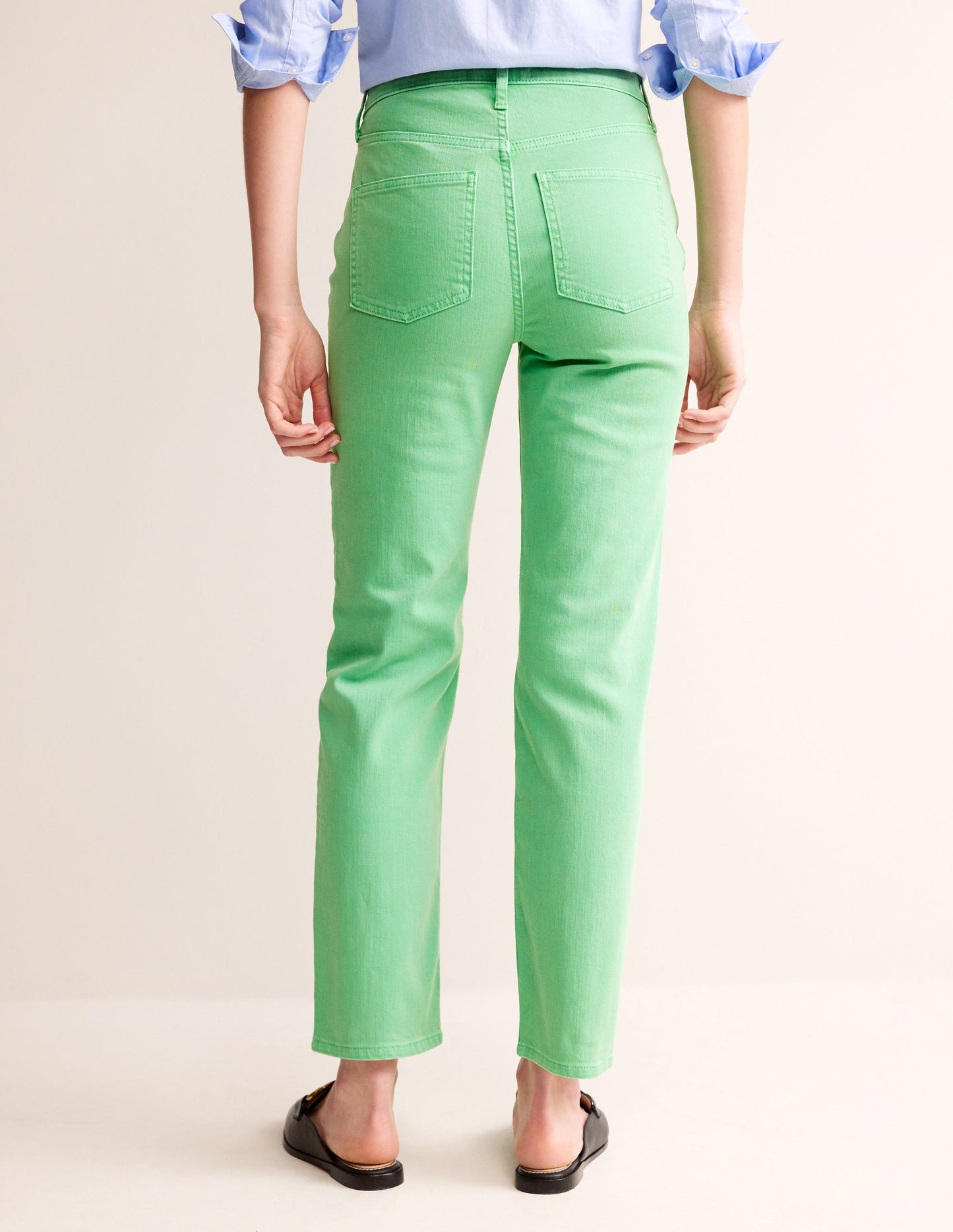 Mid Rise Slim Leg Jeans-Ming Green