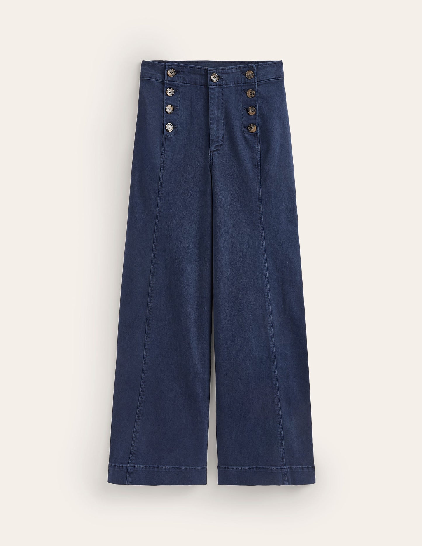 Sailor Wide Leg Trousers-Navy