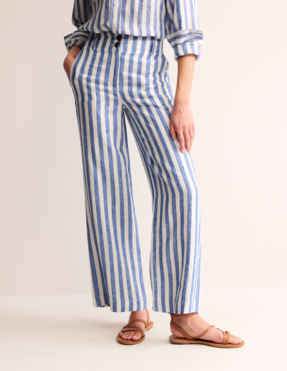 Westbourne Linen Trousers-Stripe