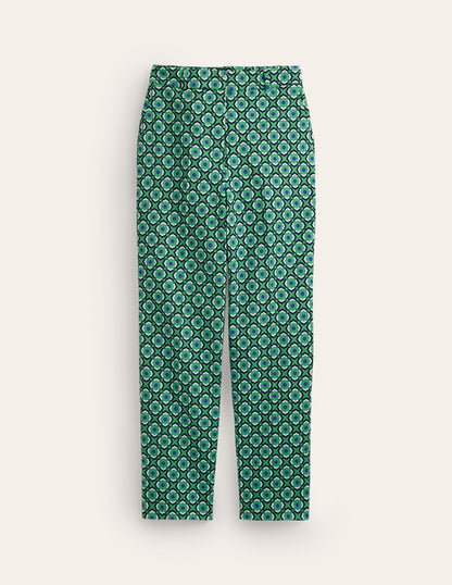 Kew Printed Trousers-Ming Green, Geo Pome