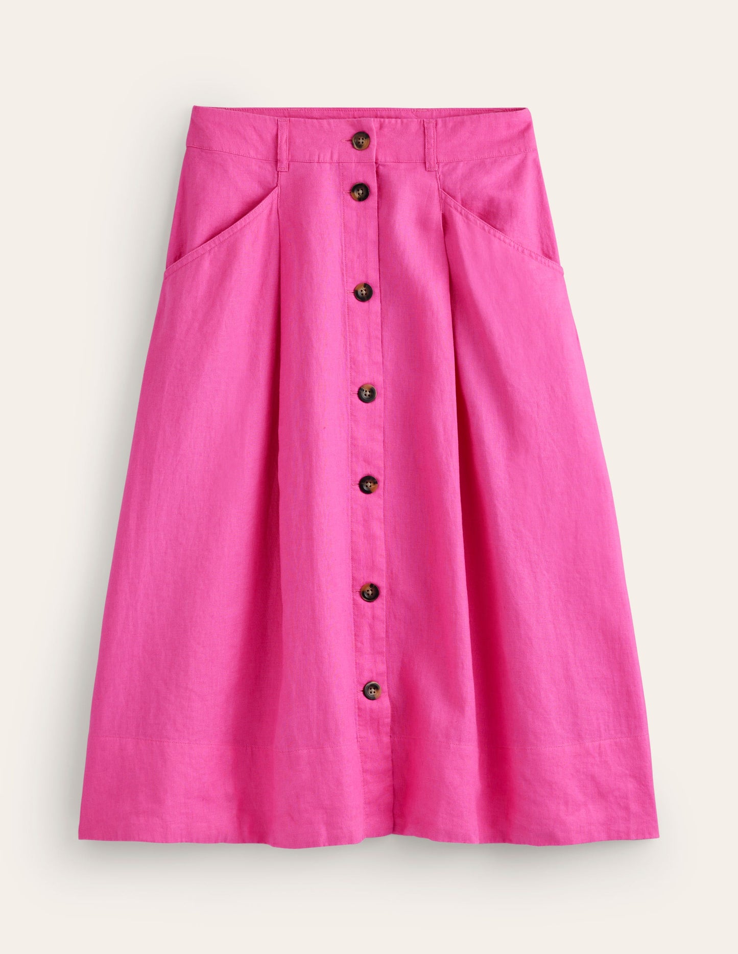 Petra Linen Midi Skirt-Pop Pansy