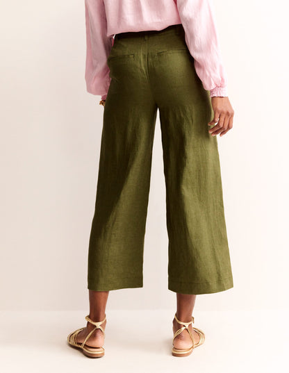 Westbourne Linen Crop Trousers-Mayfly