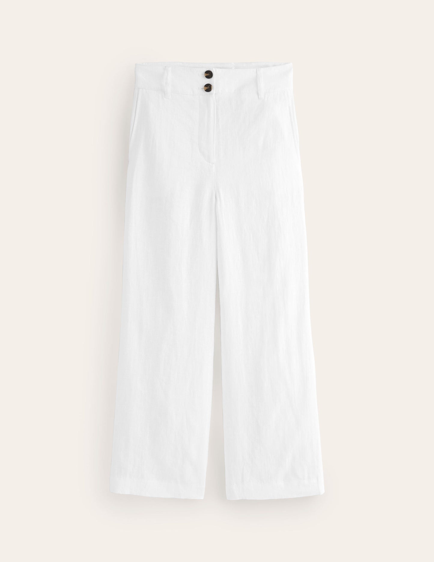 Westbourne Linen Crop Trousers-White