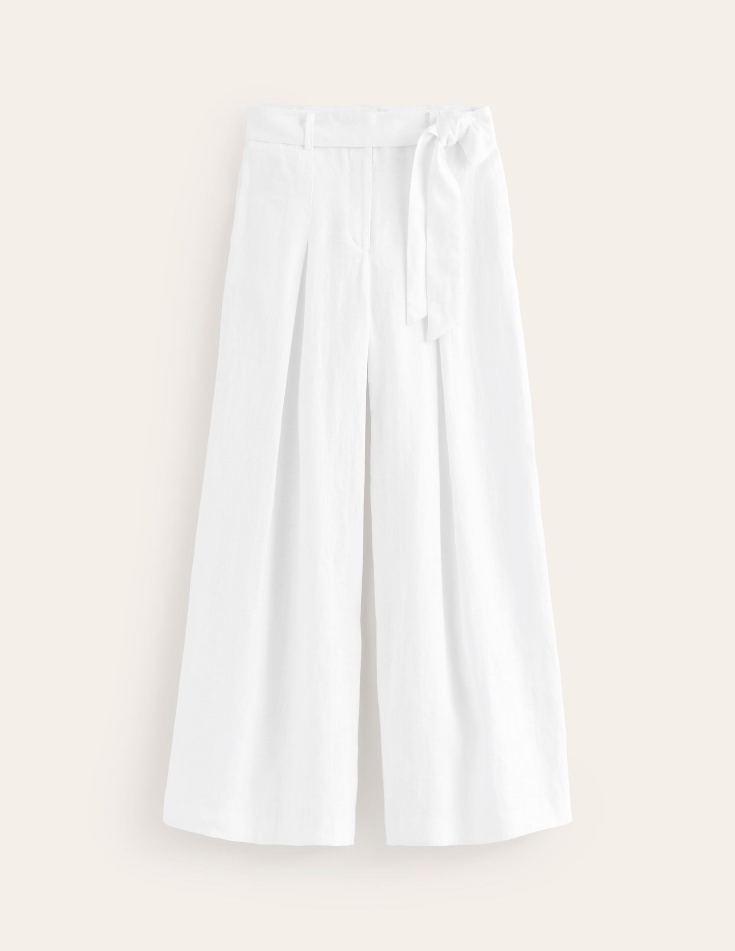 Palazzo Linen Trousers-White