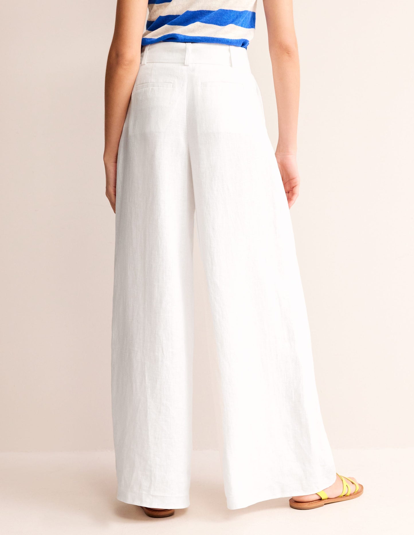 Palazzo Linen Trousers-White