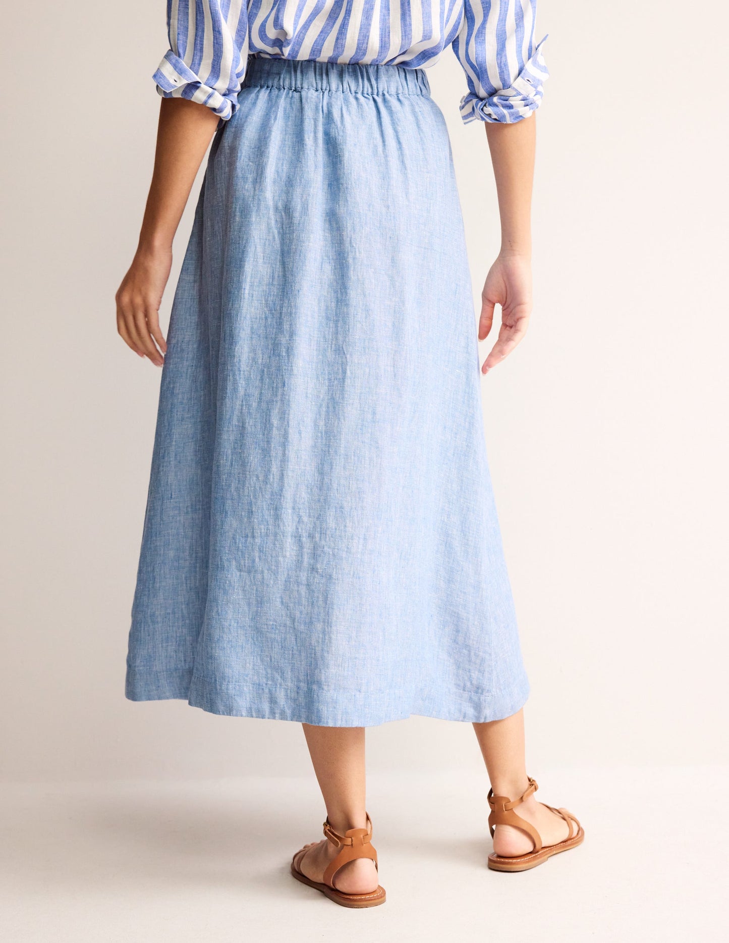 Florence Linen Skirt-Chambray