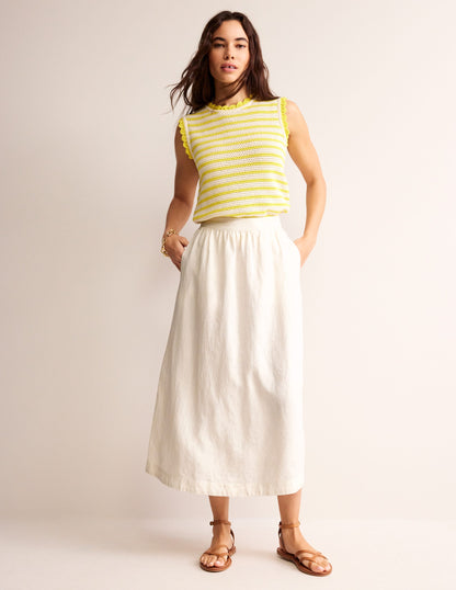 Florence Linen Skirt-Ecru