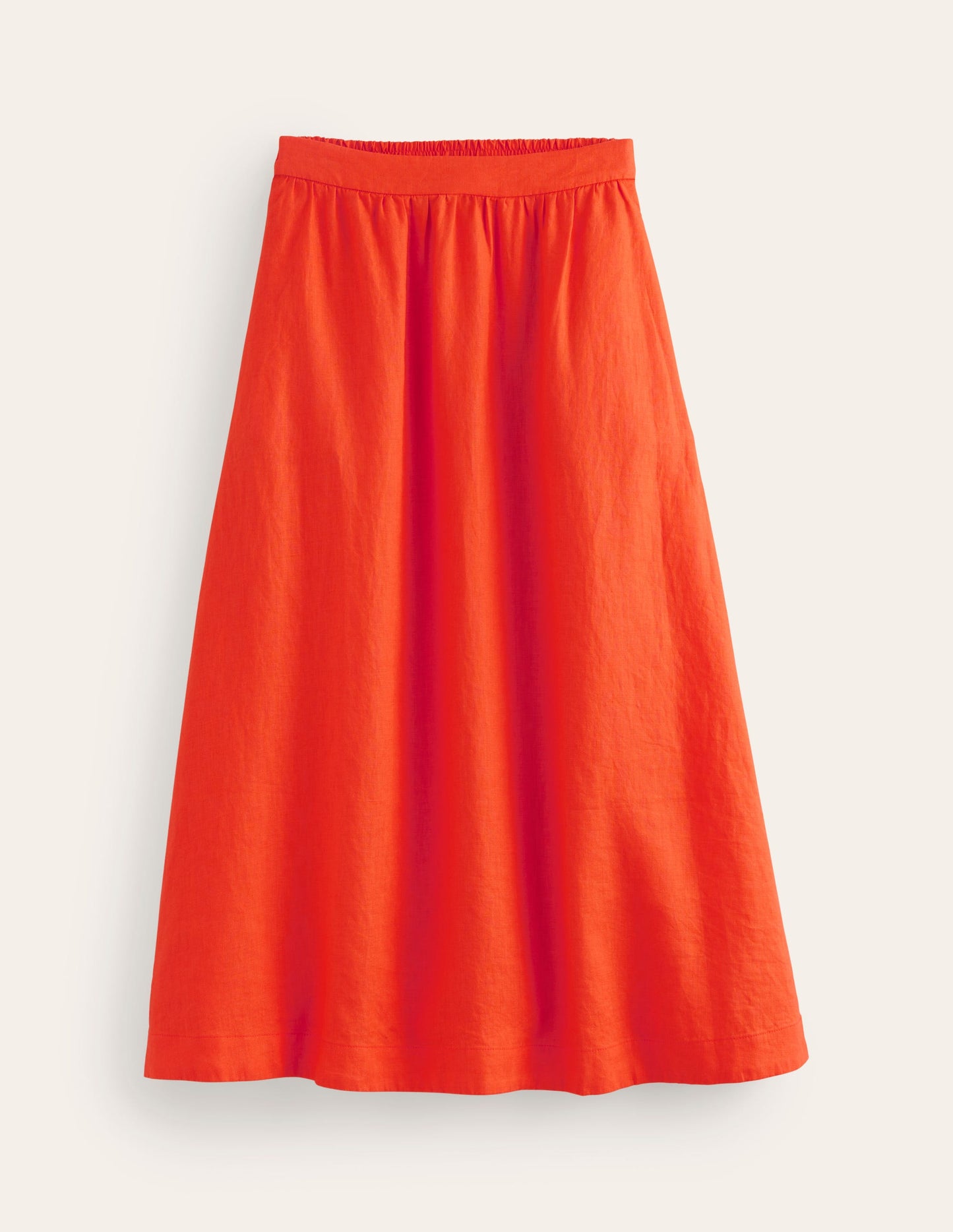 Florence Linen Skirt-Mandarin Orange