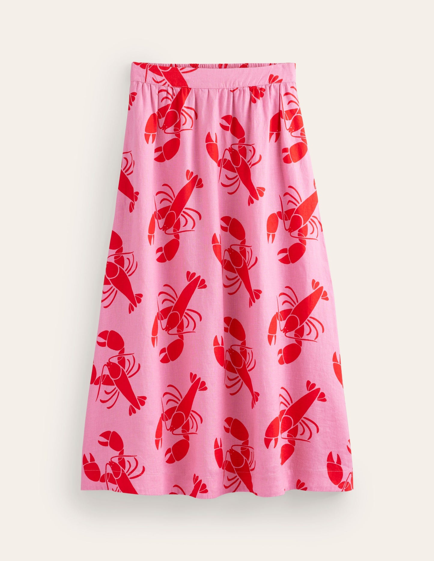 Florence Linen Skirt-Cashmere Rose, Lobster