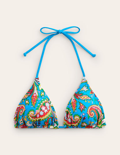 Symi String Bikini Top-Bright Blue, Seashell