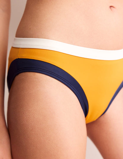 Santorini Bikini Bottoms-Saffron Yellow Colourblock