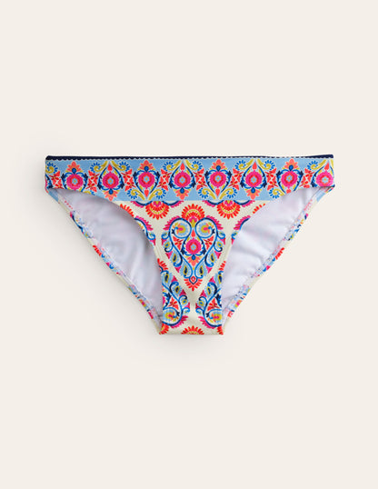 Classic Bikini Bottoms-Ivory, Flora Stamp