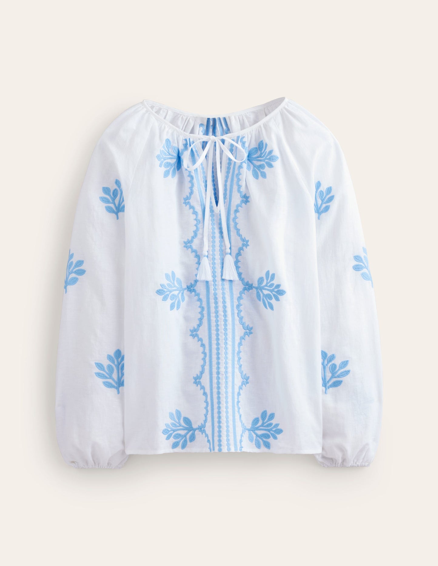 Serena Embroidered Blouse-White