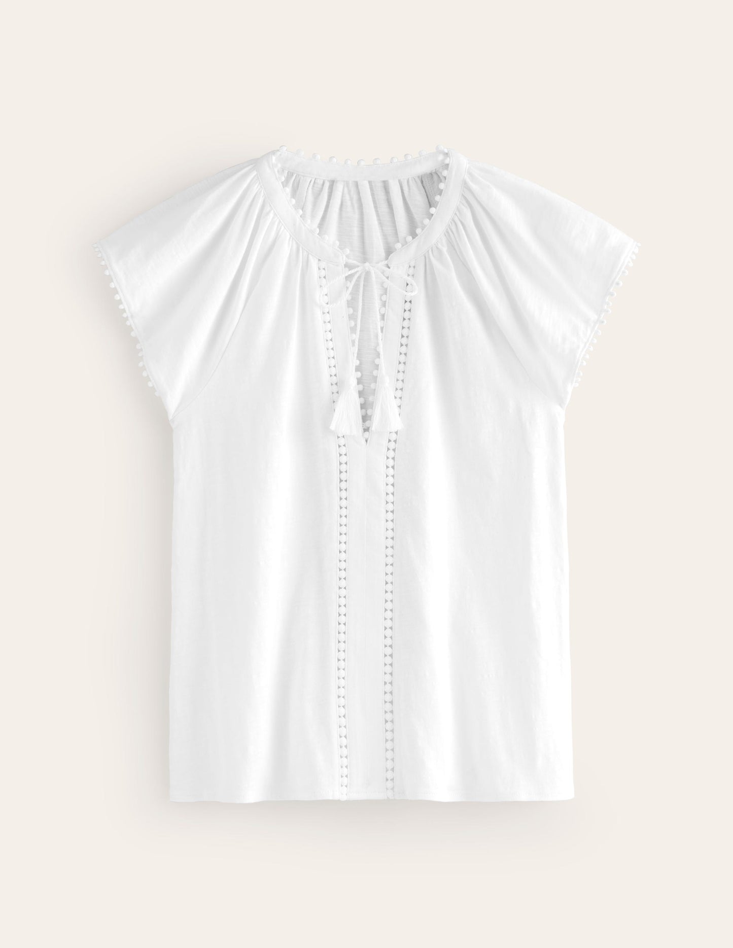 Millie Trim Detail Top-White