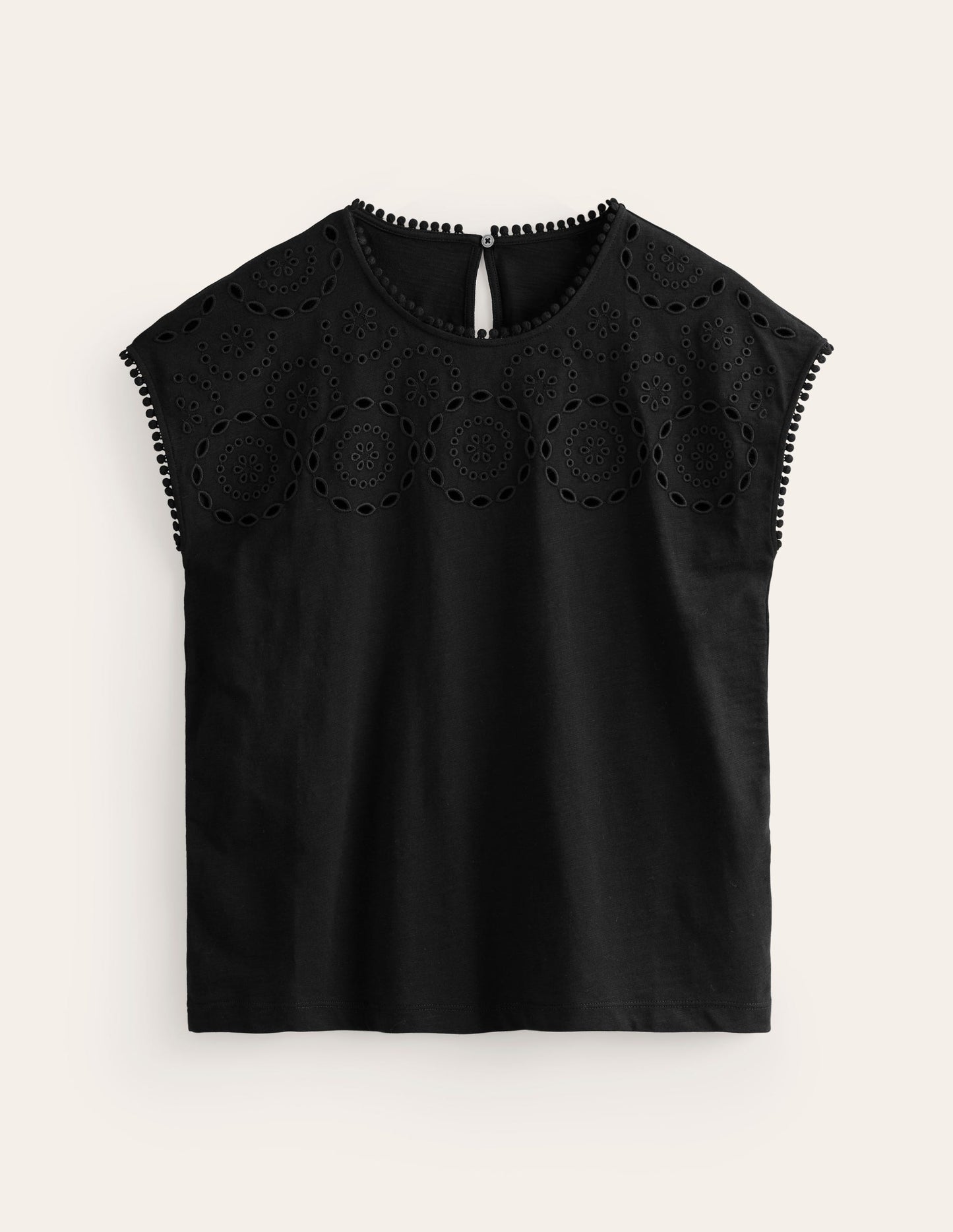 Sasha Broderie T-Shirt-Black