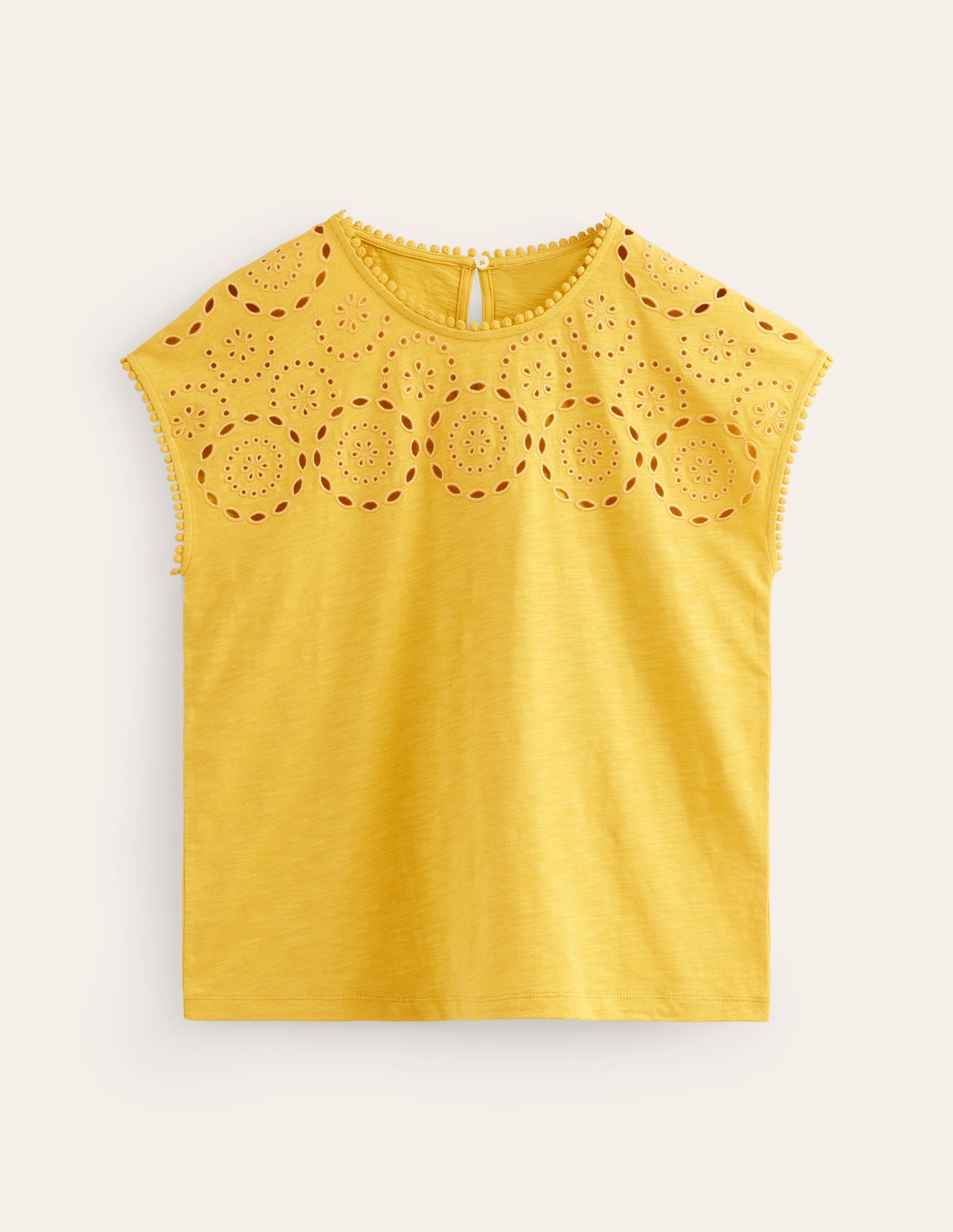 Sasha Broderie T-Shirt-Ceylon Yellow