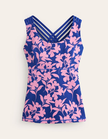 Cross Back Active Vest-Rose, Silhouette Bloom