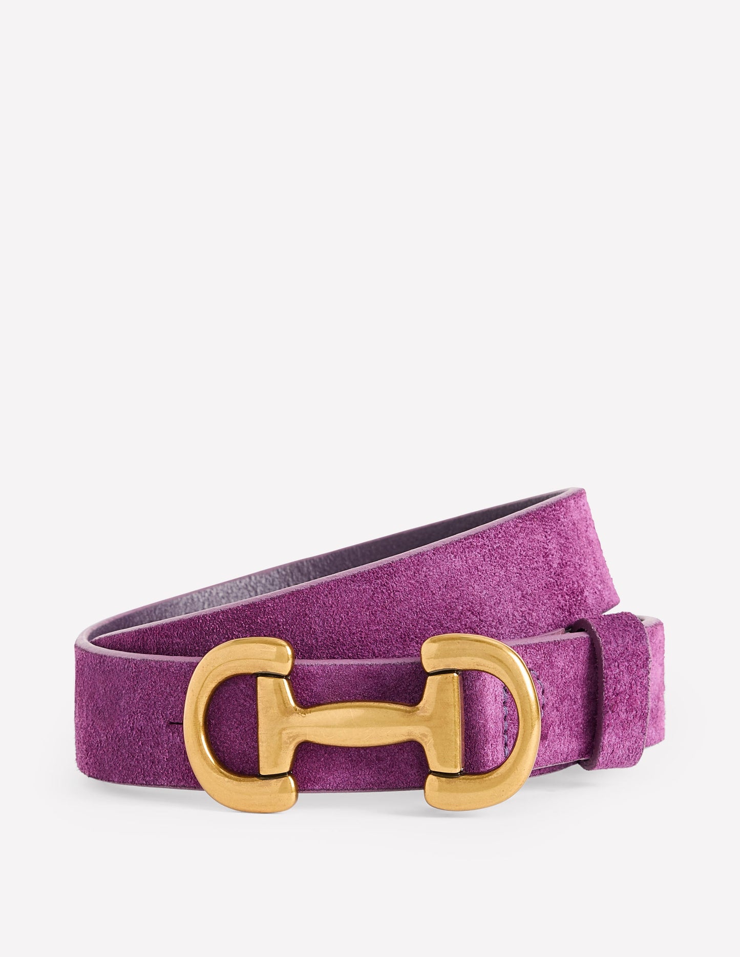 Iris Snaffle-Trim Leather Belt-Regal Purple