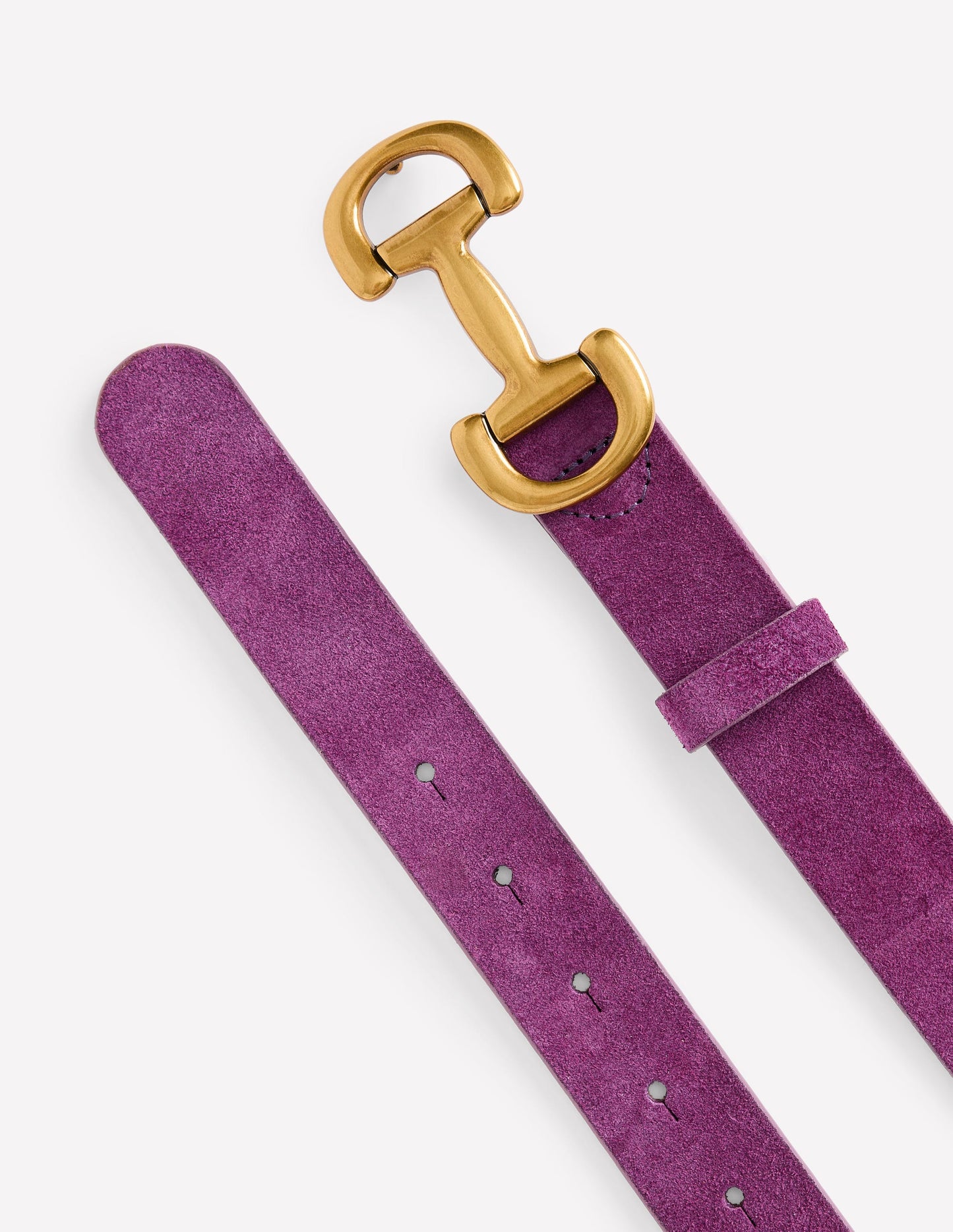 Iris Snaffle-Trim Leather Belt-Regal Purple