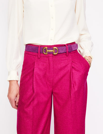 Iris Snaffle-Trim Leather Belt-Regal Purple