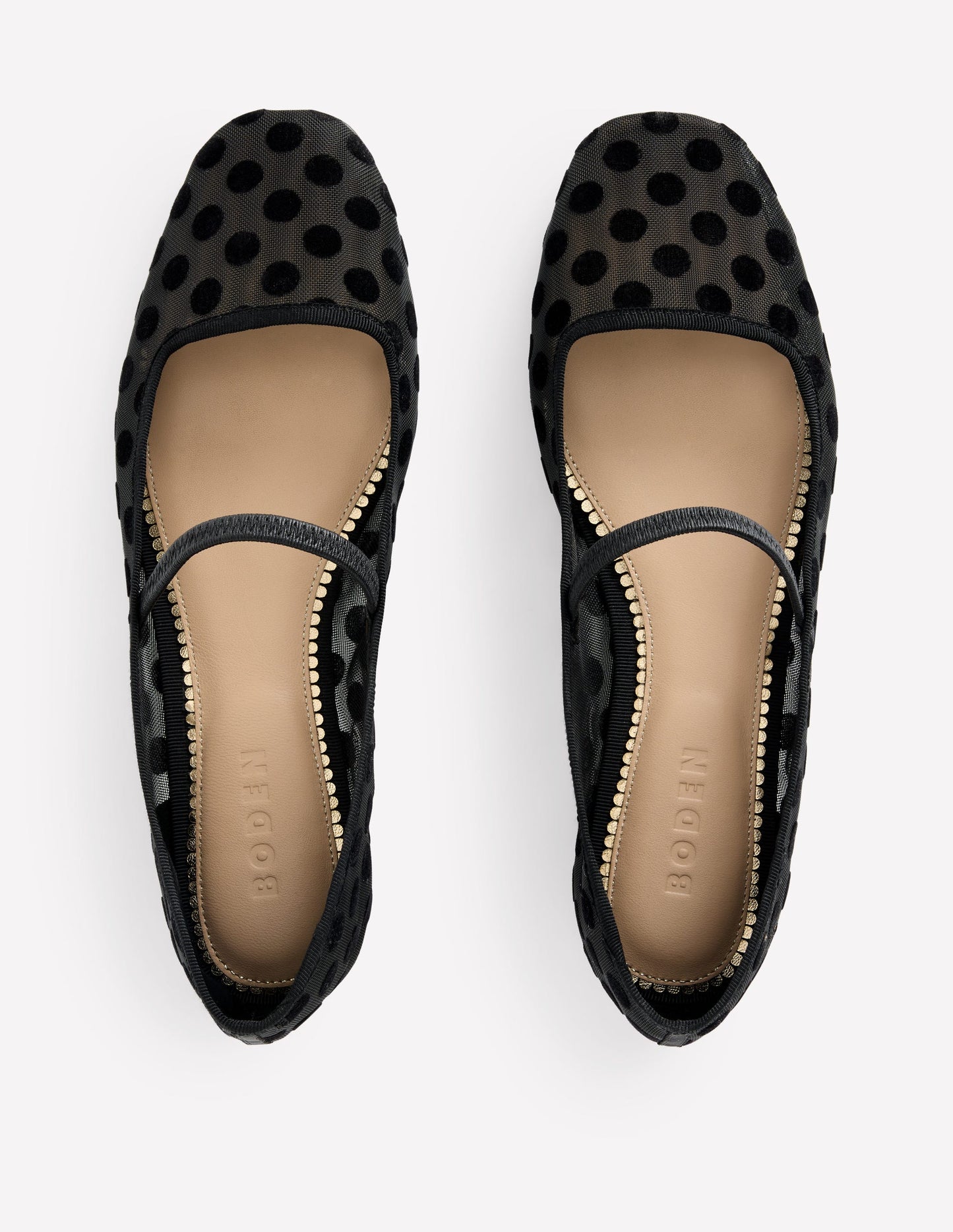 Thea Mary Jane Ballet Flat-Polka Dot Mesh