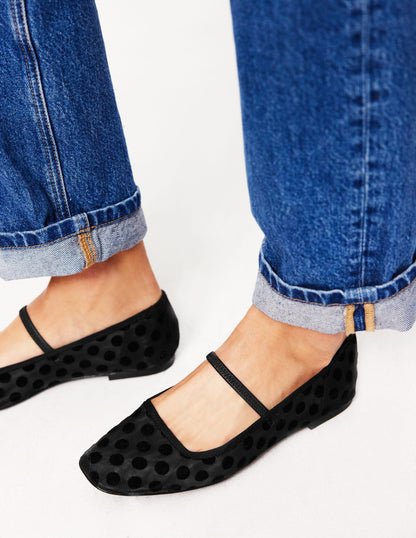 Thea Mary Jane Ballet Flat-Polka Dot Mesh