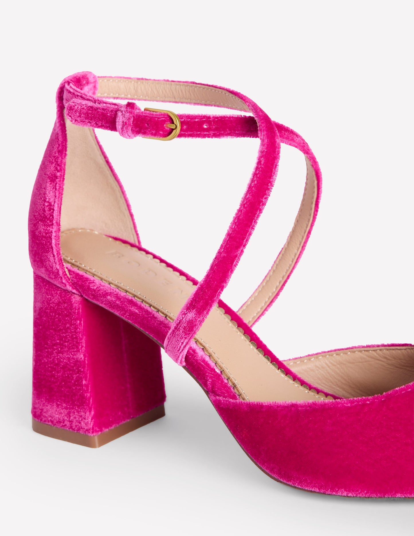 Strap Block Heel Point Courts-Cherries Jubilee