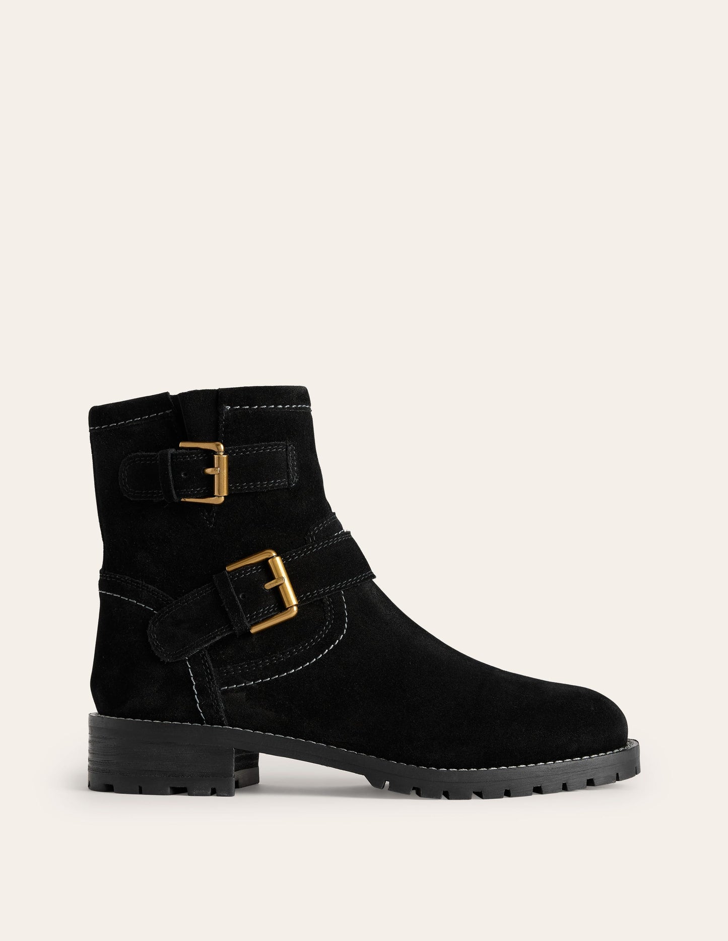 Buckled Biker Boots-Black