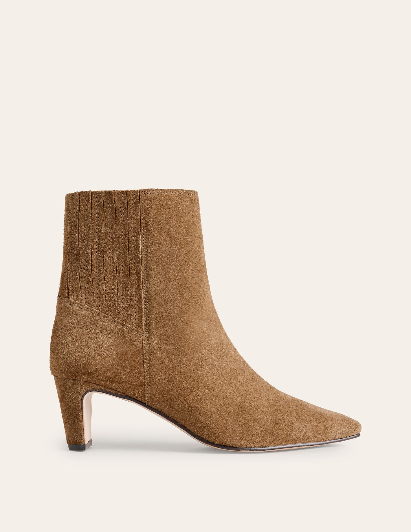 Back Panel Heeled Ankle Boot-Moss Brown