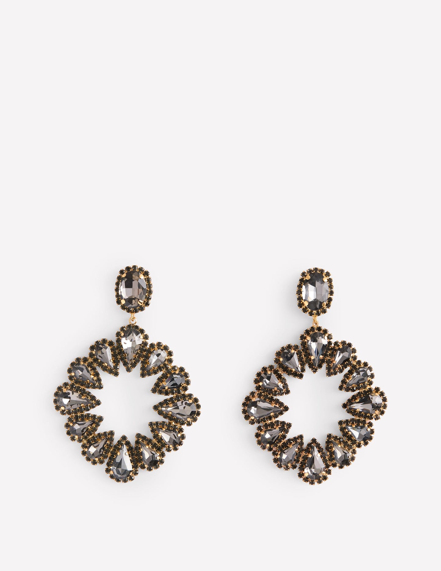 Mega Teardrop Cluster Earrings-Smoke