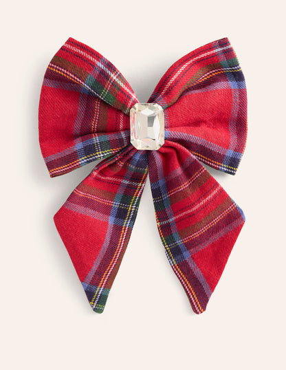 Hair Bow-Red and Blue Check