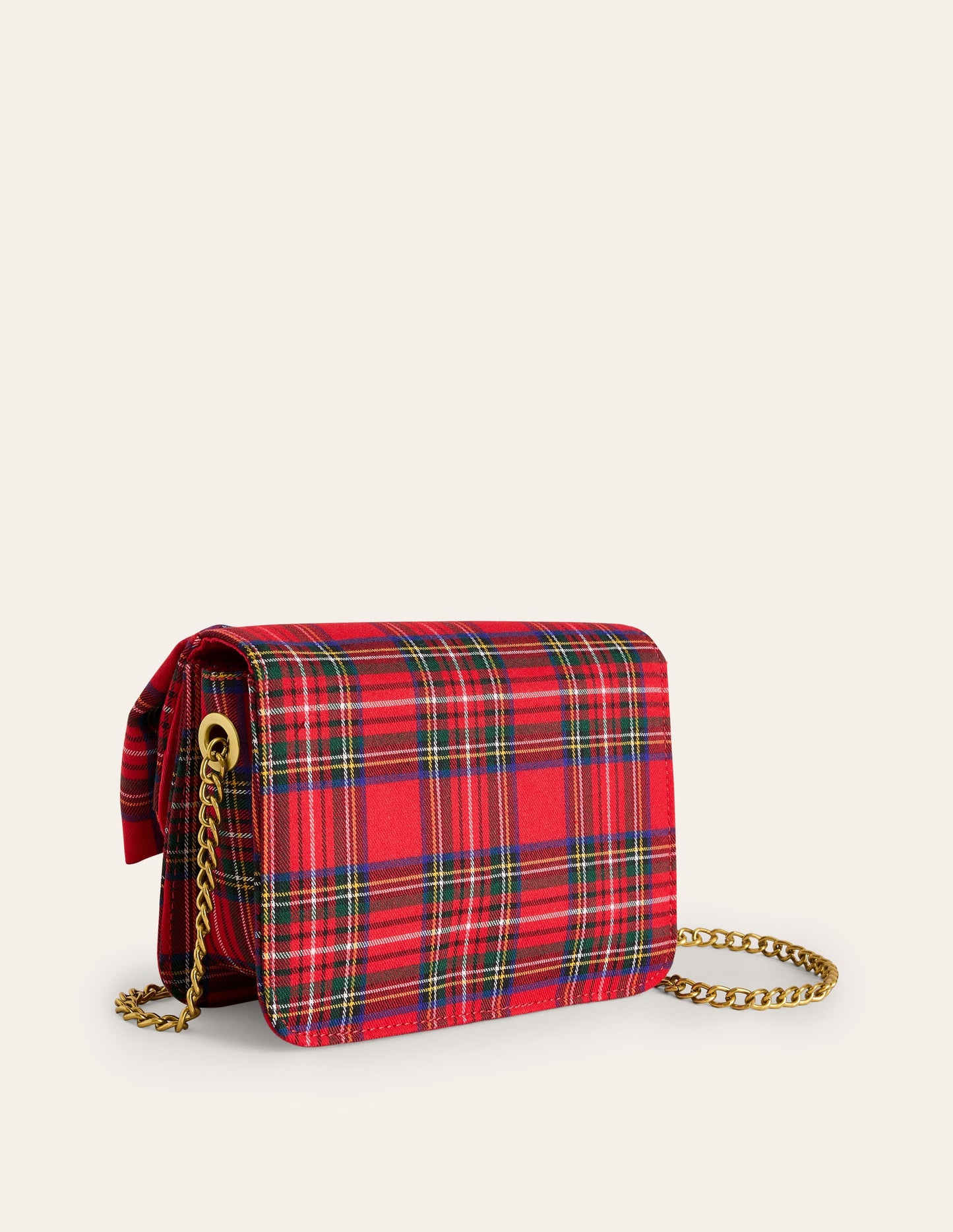 Bow Evening Bag-Red and Blue Check