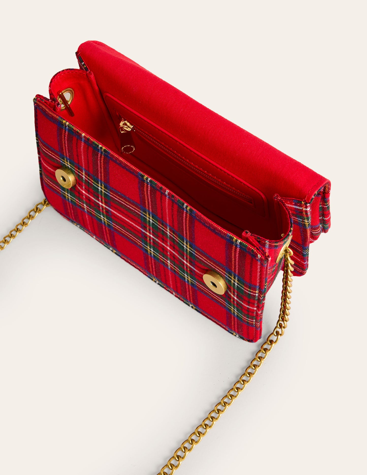 Bow Evening Bag-Red and Blue Check