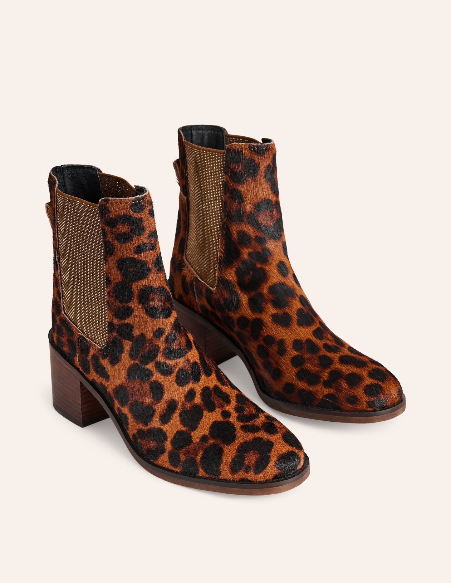 Chelsea Block Heel Boots-Leopard