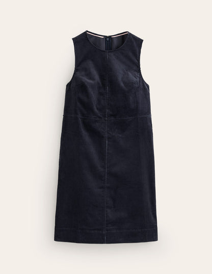 Pia Cord Shift Dress-Navy