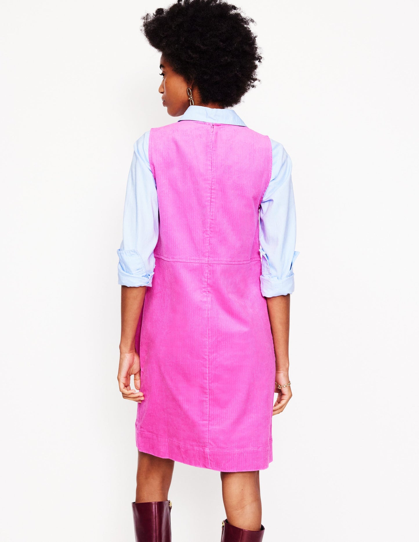 Pia Cord Shift Dress-Phlox Pink