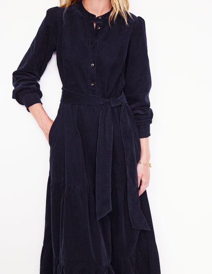 Alba Cord Maxi Dress -Navy