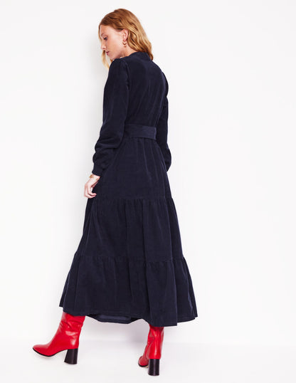 Alba Cord Maxi Dress -Navy