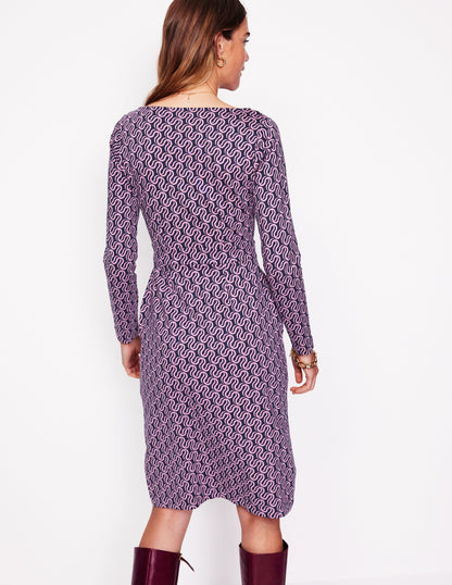 Florrie Long Sleeve Dress-Soft Lavender, Ribbon Wave