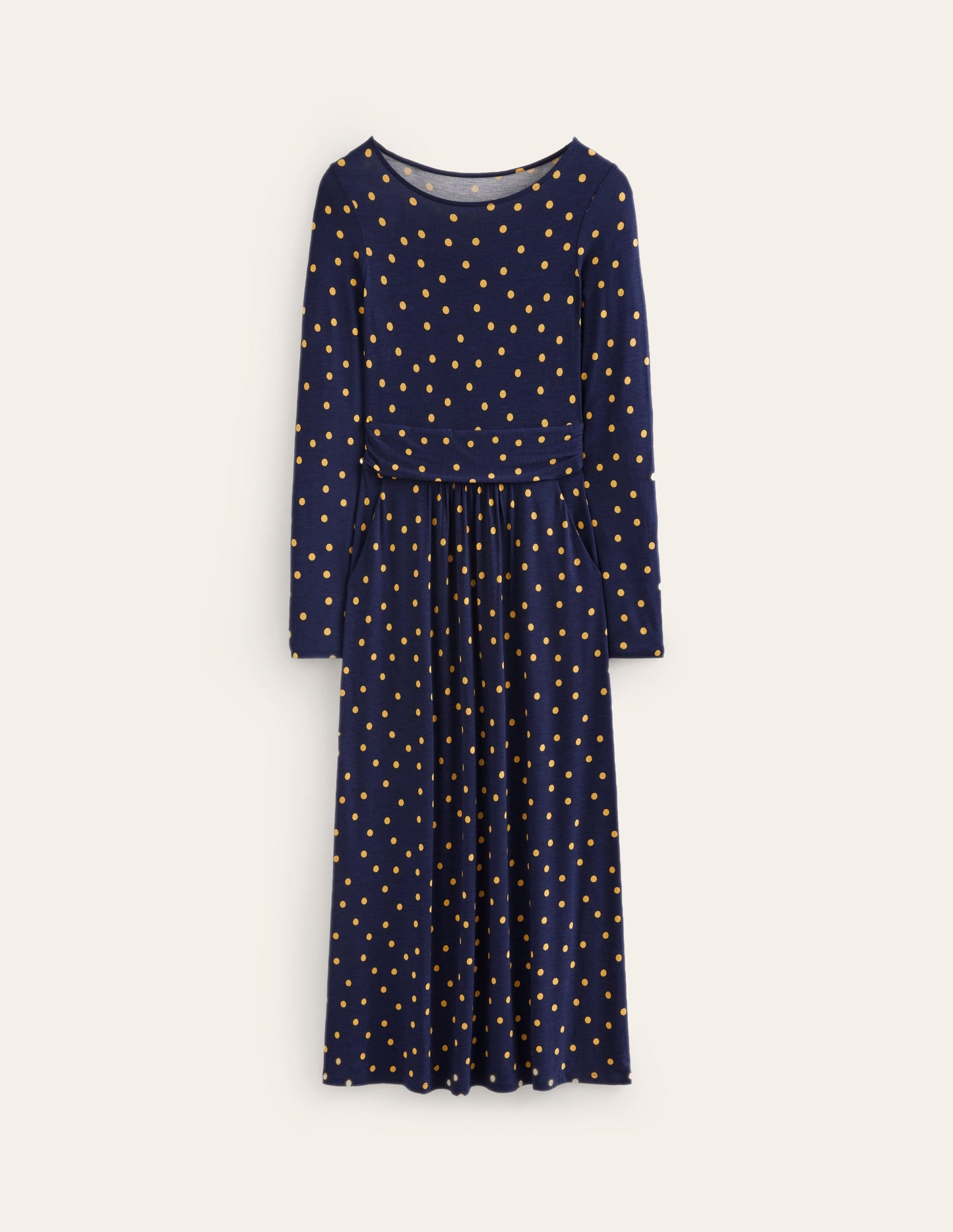 Amelie Long Sleeve Midi Dress-Navy, Sparse Spot