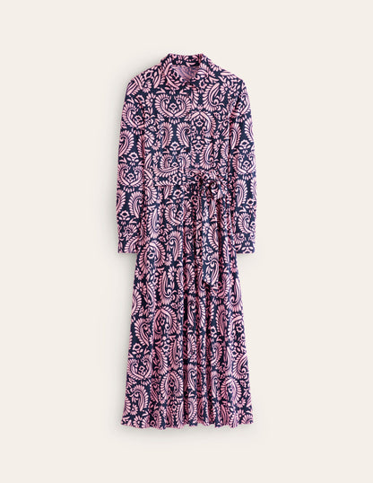 Marcia Jersey Midi Shirt Dress -Milkshake, Decorative Flora