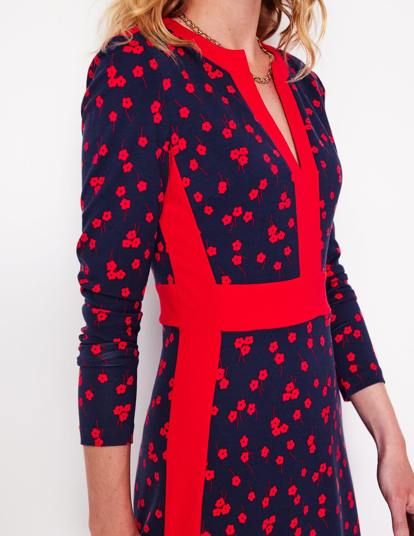 Catherine Ponte Midi Dress -Rouge, Fall Sprig