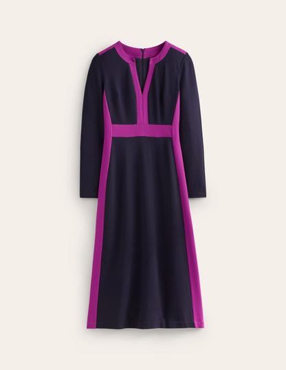 Catherine Ponte Midi Dress -Navy