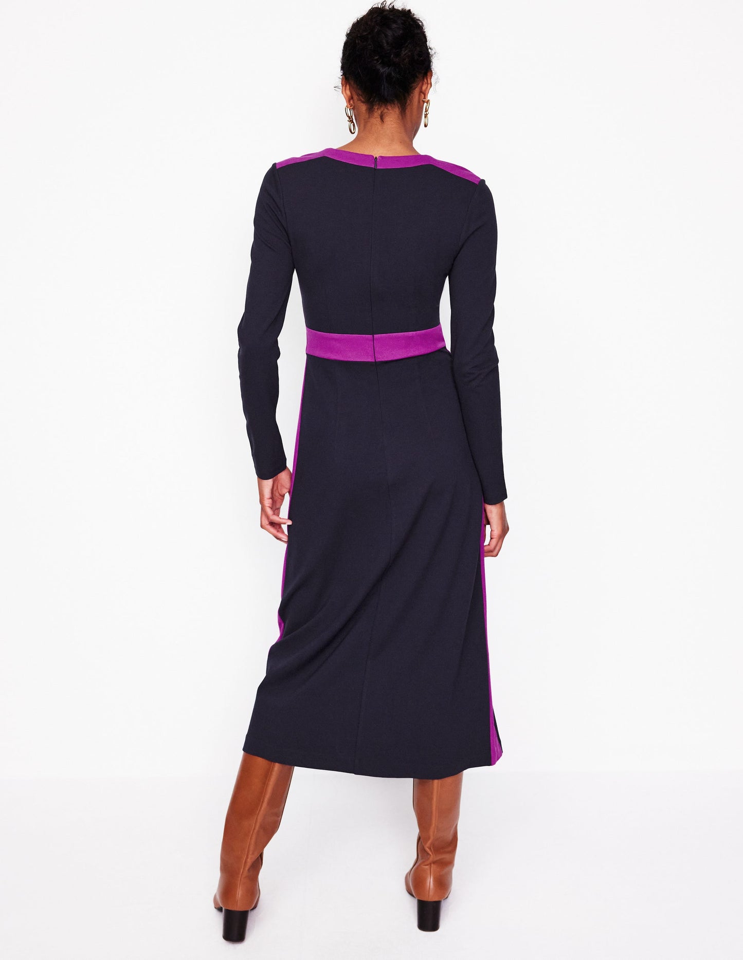 Catherine Ponte Midi Dress -Navy