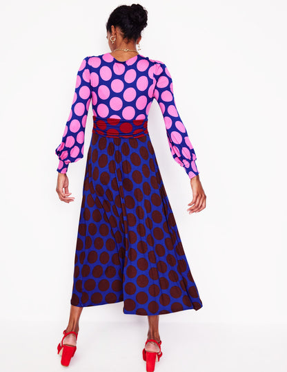 Daphne Jersey Maxi Dress -Pink Tourmaline, Large Spot