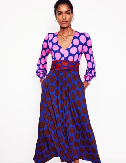 Daphne Jersey Maxi Dress -Pink Tourmaline, Large Spot